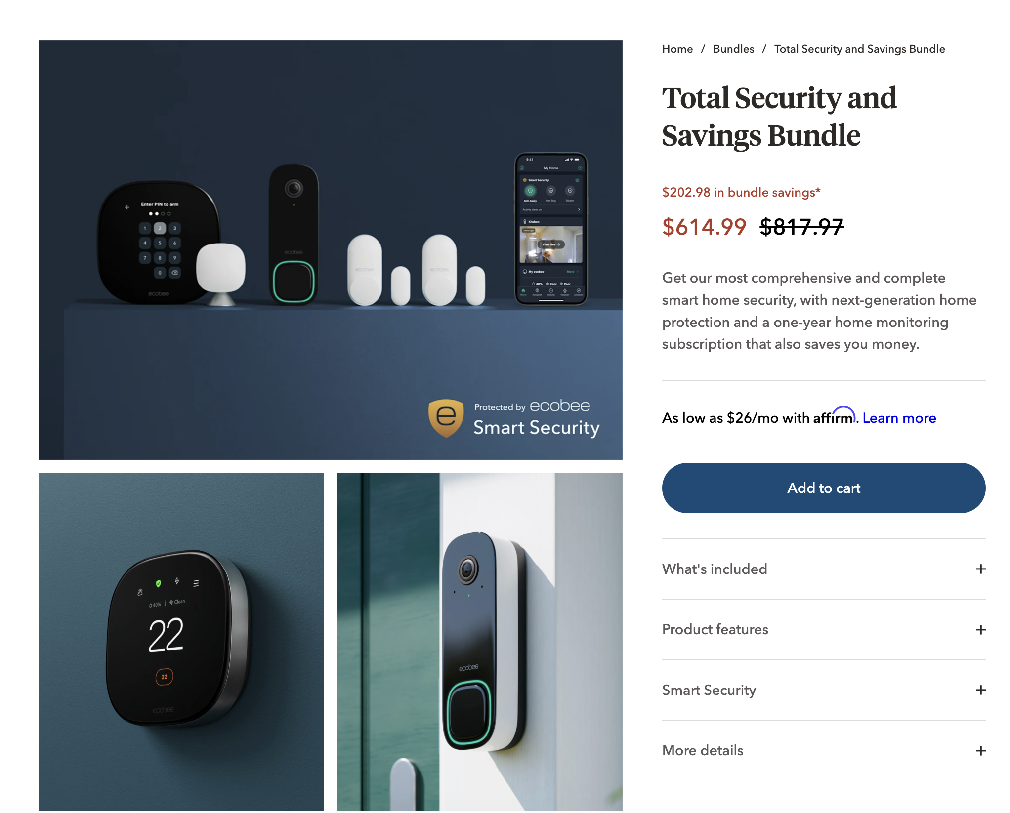 Total Security and Savings Bundle page: the bundle upsell